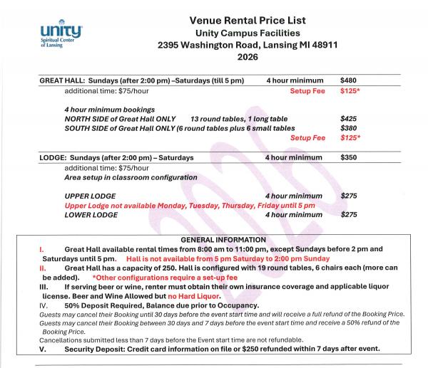 price list