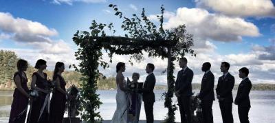 wedding on lake