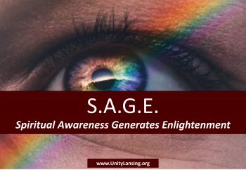 closeup of eye with rainbow - SAGE logo