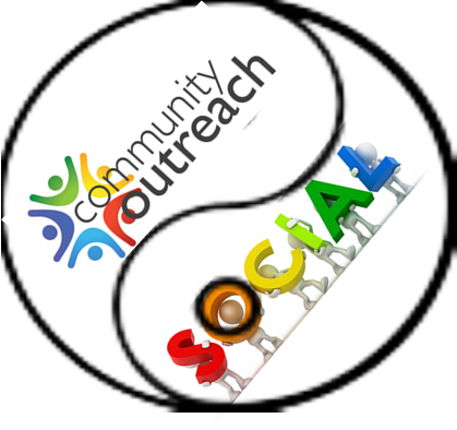 circle with outreach and social