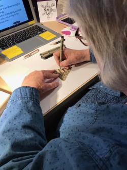 Chris doing zentangle