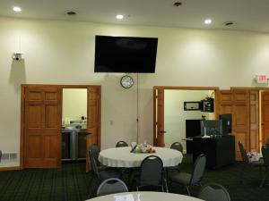 coffee bar and AV booth