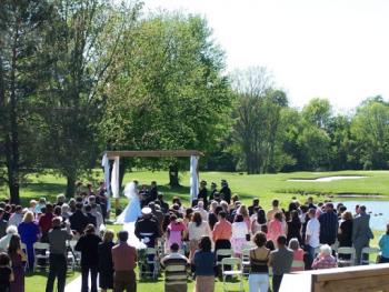 wedding guest at pergola