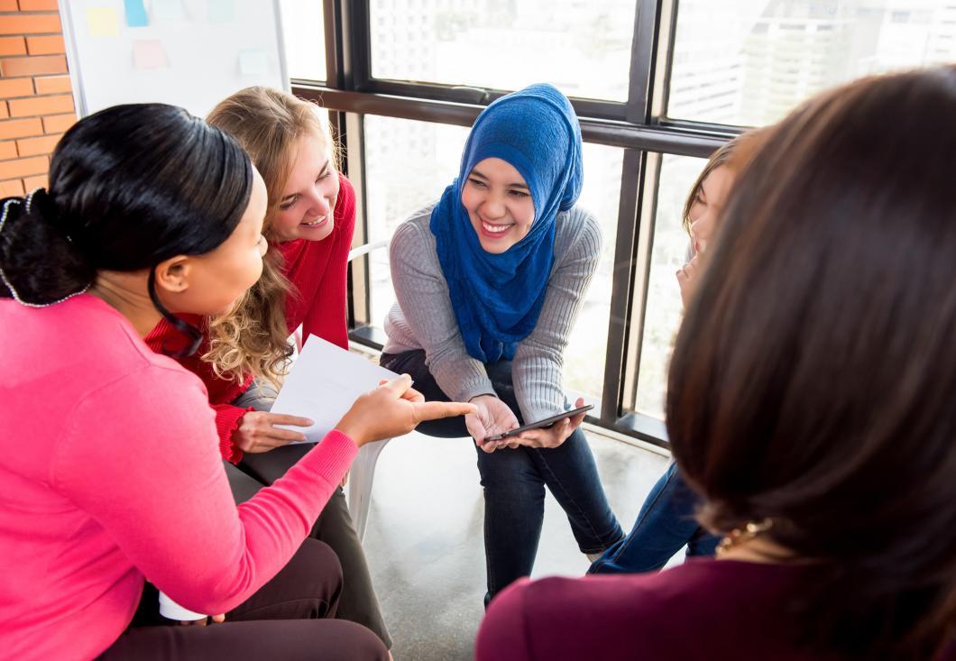 people gathering and discussing